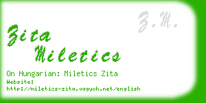 zita miletics business card